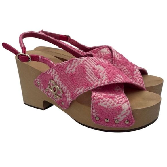 New Chanel Pink Quilted Slingback Clogs US 9/ EU 39 - Picture 10 of 11